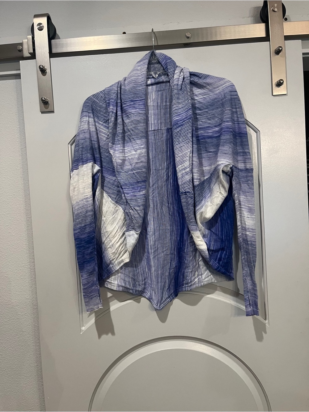 Calia blue ombre style striped cowl drapey sweater shrug. GUC!